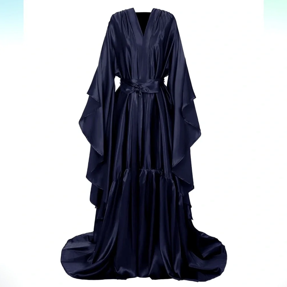 🆕 Black Robe Gown Kimono Sexy Goth Moody Whimsigoth Dark Academia XL NWT NEW